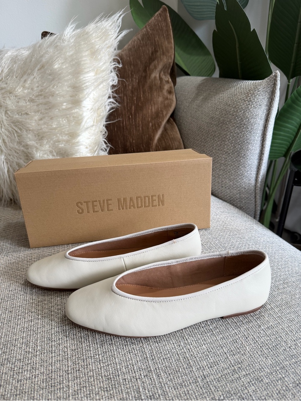 NWT Steve Madden Leather Ballet Flats- “Pipa” Style in Bone